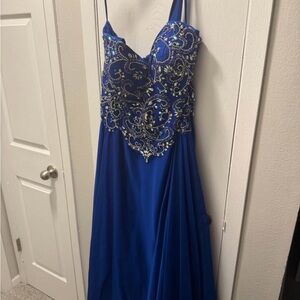 Dave & Johnny Royal Blue Embellished Prom Dress